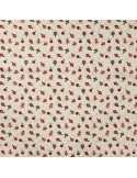 Tissu, Coton de Noël Ornements Dorés, Écru, Laize 145 cm, 100% Coton Oeko-Tex