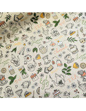 Tissu, Demi-natté Aspect Lin, Thé, Laize 140 cm, 80% Coton 20% Polyester