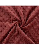 Tissu, Polaire Minky Pois Reliefs, Terracotta, Laize 150 cm, 100% Polyester 255g/m²