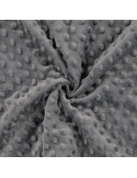 Tissu, Polaire Minky Pois Reliefs, Gris Moyen, Laize 150 cm, 100% Polyester