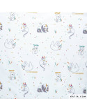 Tissu, Popeline de Coton Paresseux, Multicolore, Laize 150 cm, 100% Coton 120g/m²
