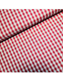 Tissu, Vichy Carreaux Moyens, Rouge et Blanc, Laize 144 cm, 100% Coton 110g/m²