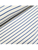 Tissu, Jersey Éponge Rayures, Bleu, Laize 155 cm, Coton Polyester Doux
