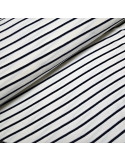 Tissu, Jersey Éponge Rayures, Noir Classique, Laize 155 cm, Coton Polyester Doux Absorbant