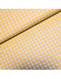 Tissu, Vichy Carreaux Moyens, Jaune et Blanc, Laize 144 cm, 100% Coton 110g/m²
