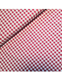 Tissu, Vichy Carreaux Moyens (10x10mm), Rouge et Blanc, Laize 144 cm, 100% Coton 110g/m²