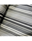Tissu, Toile Transat Rayures, Gris La Rochelle, Laize 45 cm, Dralon & Polypropylène Extérieur