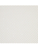 Tissu, Cretonne de Coton Pois Dorés, Blanc et Doré, Laize 150 cm, 100% Coton 115g/m²