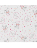 Tissu, Cretonne de Coton Impression Numérique, Lac des Cygnes Multicolore, Laize 150 cm, 100% Coton