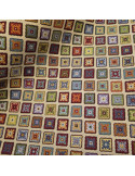 Tissu, Jacquard Gobelin Kilim Motifs Géométriques, Multicolore, Laize 140 cm, 65% Polyester 35% Coton 360g/m²