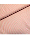 Tissu, Rayures Fines Gaufrées, Orange et Blanc, Laize 145 cm, 50% Coton 50% Polyester 159.5g/ml
