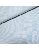 Tissu, Rayures Fines Gaufrées, Bleu Ciel et Blanc, Laize 145 cm, 50% Coton 50% Polyester 160g/ml