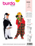 Patron Burda Carnaval Enfants 2414 Déguisement Pingouin et Clown