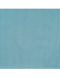 Tissu, Popeline de Coton, Rayures Orange et Blanches sur Bleu Pétrole, Laize 150 cm, 100% Coton