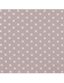 Tissu, Popeline de Coton Gros Pois Blancs, Rose Poudré, Laize 150 cm, 100% Coton