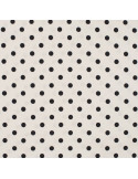 Tissu, Popeline de Coton Gros Pois, Blanc et Noir, Laize 150 cm, 100% Coton