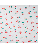 Tissu, Minky Stretch Imprimé, Cerises Multicolores, Laize 145 cm, 94% Polyester 6% Elasthanne