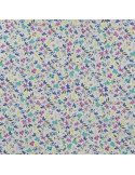 Tissu, Popeline de Coton Impression Digitale Fleurs, Rose et Violet, Laize 150 cm, 100% Coton 75g/m²