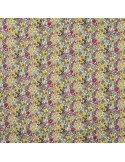 Tissu, Popeline de Coton Fleurie Digitale, Vert et Jaune, Laize 150 cm, 100% Coton 75g/m²