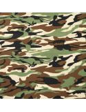 Tissu, Popeline de Coton Camouflage, Vert Militaire, Laize 150 cm, 100% Coton Oeko-Tex 115g/m²