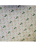Tissu, Demi-natté Impression Digitale Jardinage, Multicolore, Laize 150 cm, 100% Coton Aspect Lin