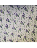 Tissu, Demi-Natté Impression Digitale, Fleurs Lavande, Laize 150 cm, 100% Coton Aspect Lin