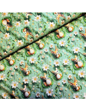 Tissu, Popeline de Coton, Impression Digitale Effet 3D Biches, Multicolore, Laize 150 cm, 100% Coton 115g/m²