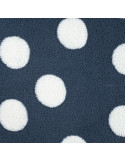 Tissu, Lainage Teddy Pois, Bleu Jean et Blanc, Laize 150 cm, 100% Polyester 230g/m²