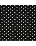 Tissu, Popeline de Coton Gros Pois, Noir, Laize 150 cm, 100% Coton