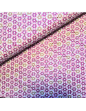 Tissu, Jersey de Coton Imprimé Géométrique, Motifs Multicolores, Laize 150 cm, Coton Stretch Oeko-Tex