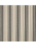 Tissu, Jacquard Rayures, Noir et Naturel, Laize 135 cm, Viscose Lin Polyester 190g/m²