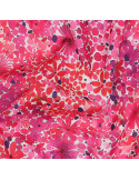 Tissu, Voile de Coton Fleuri, Fuchsia, Laize 138 cm, 100% Coton 70g/m²