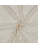 Tissu filet coton, petite maille carrée, écru