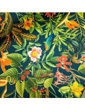 Tissu, Toile d'Extérieur Tropicale Bora Bora, Pétrole, Laize 145 cm, 100% Polyester 190g/m²