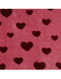 Tissu, Polaire Doudou Cœurs, Bois de Rose, Laize 145 cm, 100% Polyester 320g/m²