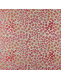 Tissu jacquard, fleurs orange et roses