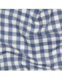Tissu, Flanelle de Coton Vichy, Bleu, Laize 143 cm, 100% Coton 165g/m²