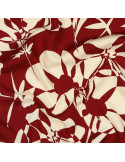 Tissu, Viscose Fleuri Stylisé, Beige et Bordeaux, Laize 140 cm, 100% Viscose 110g/m²