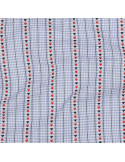 Tissu, Jacquard Rayures Cœurs, Multicolore, Laize 145 cm, 100% Coton 90g/m²