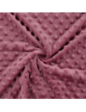 Tissu, Polaire Minky Pois Reliefs, Vieux Rose, Laize 150 cm, 100% Polyester