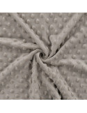 Tissu, Polaire Minky Pois Reliefs, Gris, Laize 150 cm, 100% Polyester 255g/m²