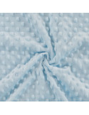 Tissu, Polaire Minky à Pois en Relief, Bleu Ciel, Laize 150 cm, 100% Polyester 250g/m²