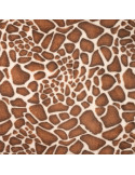 Tissu, Polaire Doudou Imprimé Girafe, Marron, Rouille & Crème, Laize 150 cm, 100% Polyester 260g/m²