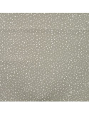 Tissu, Popeline de Coton Gros Pois, Kaki à Pois Blancs, Laize 150 cm, 100% Coton 120g/m²