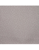 Tissu, Popeline de Coton Mini Cœurs, Gris Taupe, Laize 150 cm, 100% Coton 120g/m²
