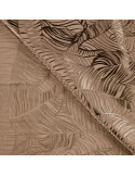 Tissu, Jacquard Viscose Feuilles, Taupe et Brun, Laize 150 cm, 100% Viscose 122g/m²