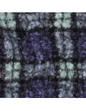 Tissu, Lainage Bouclette Carreaux, Violet Vert, Laize 155 cm, 100% Polyester 340g/m²