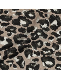 Tissu, Jacquard Léopard, Beige, Noir, Doré, Laize 145 cm, 100% Polyester 245g/m²
