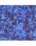 Tissu, Impression Digitale Fleurie Abstraite, Bleu Marine et Bleu Clair, Laize 140 cm, 100% Viscose 110g/m²