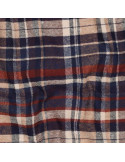 Tissu, Flanelle Jacquard Tartan Écossais, Marine, Beige, Bordeaux et Blanc, Laize 145 cm, 100% Coton 150g/m²